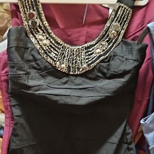 Studio Y Black Dress with Beaded Neckline